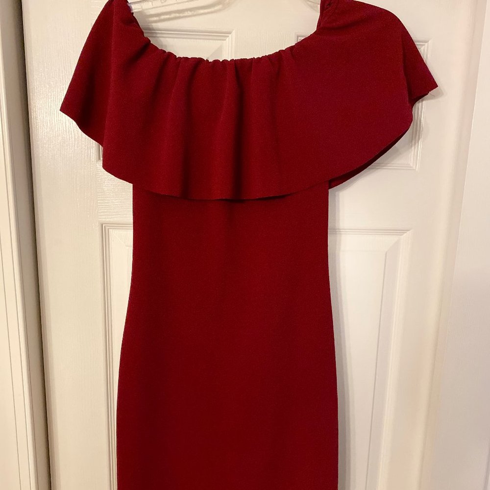 Bodycon Off the Shoulder Maroon Red Dress